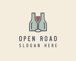 Bottle Glass Winery logo design