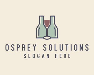 Bottle Glass Winery logo design