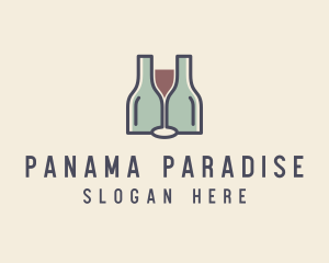 Bottle Glass Winery logo design