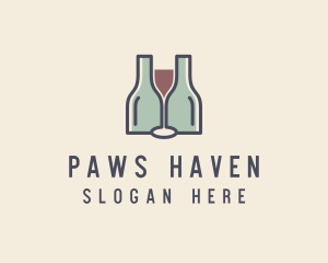 Bottle Glass Winery logo design