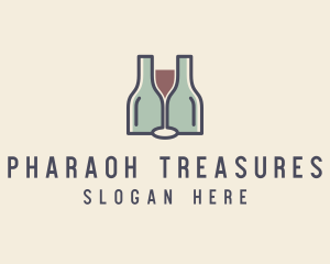 Bottle Glass Winery logo design