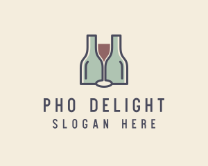 Bottle Glass Winery logo design