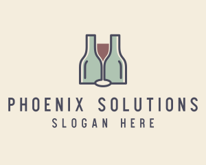 Bottle Glass Winery logo design