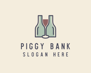 Bottle Glass Winery logo design