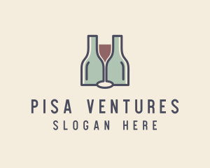 Bottle Glass Winery logo design