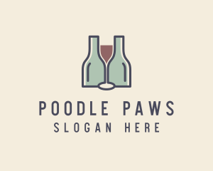 Bottle Glass Winery logo design