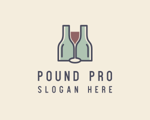 Bottle Glass Winery logo design