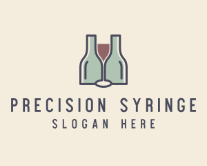 Bottle Glass Winery logo design