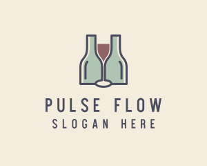 Bottle Glass Winery logo design