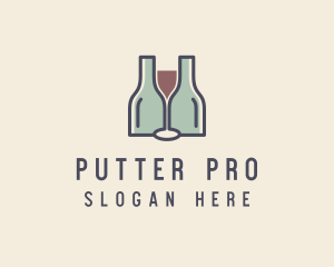 Bottle Glass Winery logo design