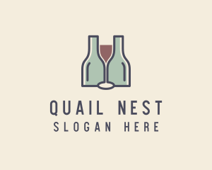 Bottle Glass Winery logo design