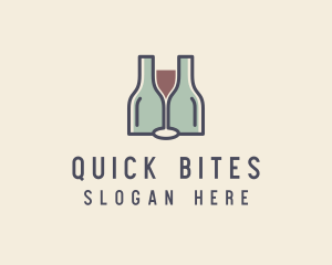 Bottle Glass Winery logo design