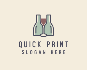 Bottle Glass Winery logo design