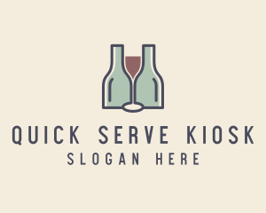 Bottle Glass Winery logo design