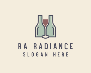 Bottle Glass Winery logo design