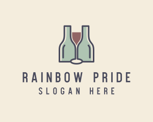 Bottle Glass Winery logo design