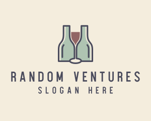 Bottle Glass Winery logo design