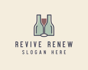 Bottle Glass Winery logo design