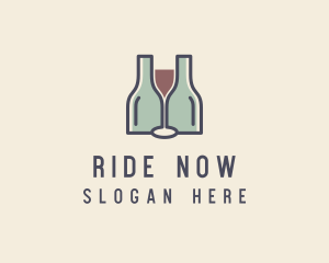 Bottle Glass Winery logo design