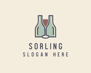 Bottle Glass Winery logo design