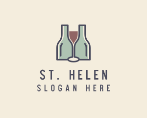 Bottle Glass Winery logo design