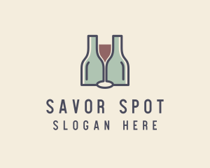 Bottle Glass Winery logo design