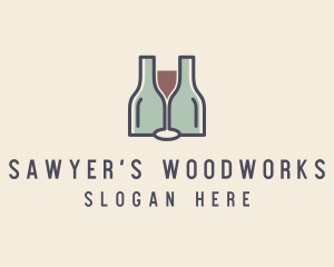 Bottle Glass Winery logo design