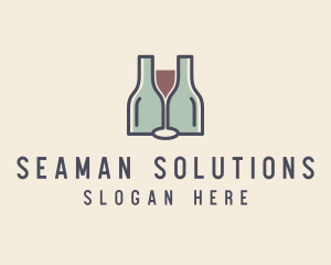 Bottle Glass Winery logo design