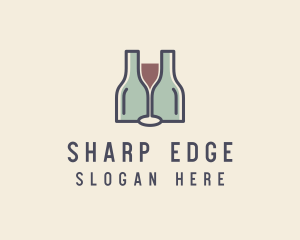 Bottle Glass Winery logo design