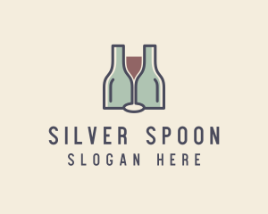 Bottle Glass Winery logo design