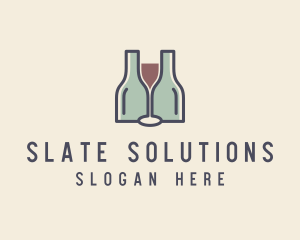 Bottle Glass Winery logo design