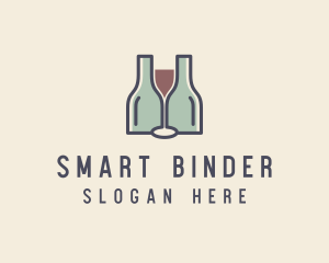 Bottle Glass Winery logo design