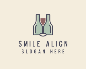 Bottle Glass Winery logo design