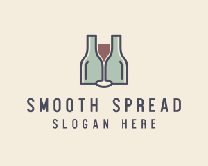 Bottle Glass Winery logo design