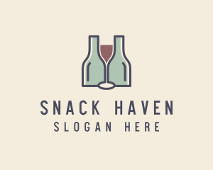 Bottle Glass Winery logo design