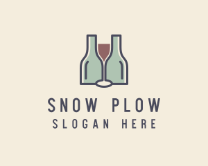 Bottle Glass Winery logo design