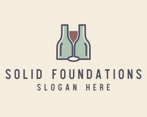 Mixed Drinks - Bottle Glass Winery logo design