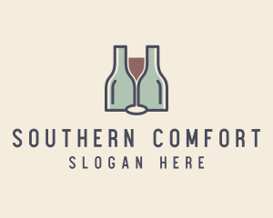 Bottle Glass Winery logo design