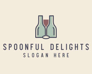 Bottle Glass Winery logo design