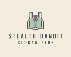 Bottle Glass Winery logo design