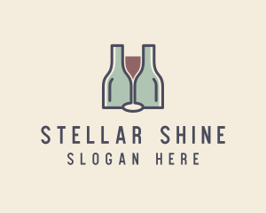 Bottle Glass Winery logo design