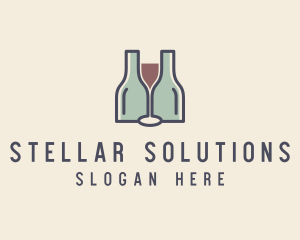 Bottle Glass Winery logo design