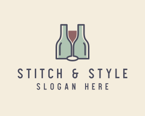 Bottle Glass Winery logo design