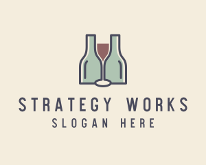 Bottle Glass Winery logo design