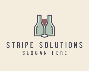 Bottle Glass Winery logo design