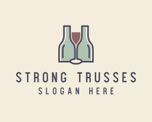 Bottle Glass Winery logo design