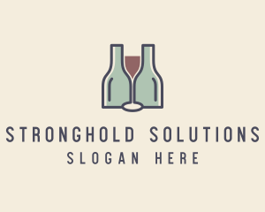 Bottle Glass Winery logo design