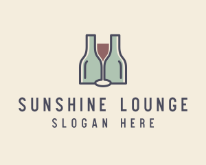 Bottle Glass Winery logo design