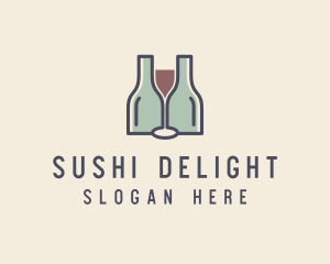 Bottle Glass Winery logo design