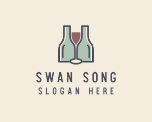 Bottle Glass Winery logo design